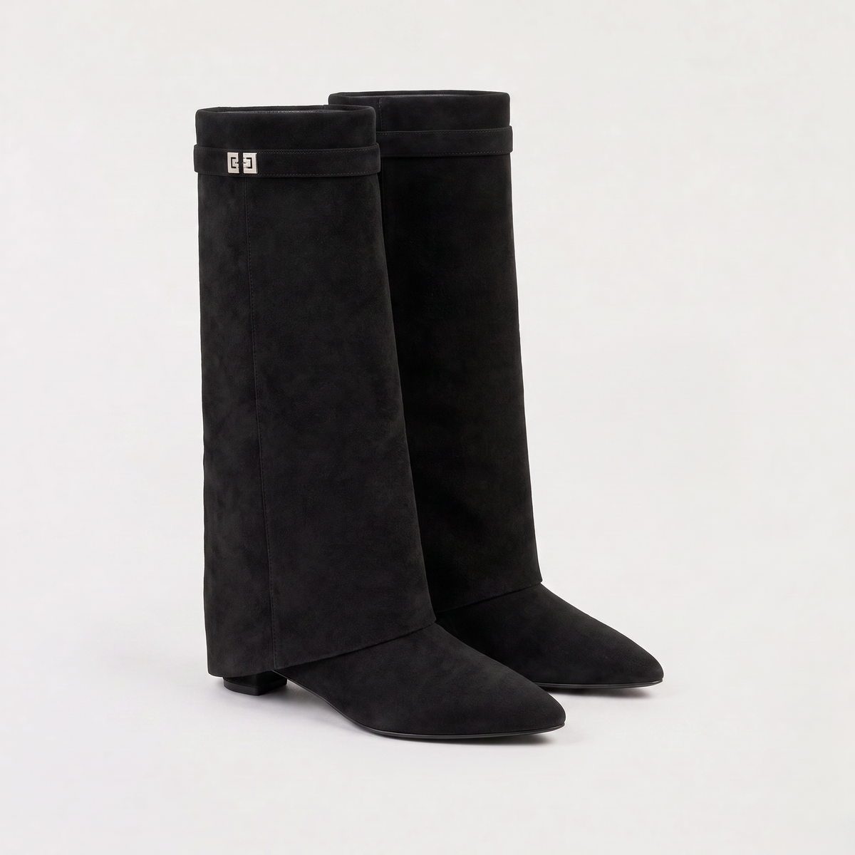 Bottes à tige évasée, détail métallique et talon bloc — Amielle Paris — vue 4