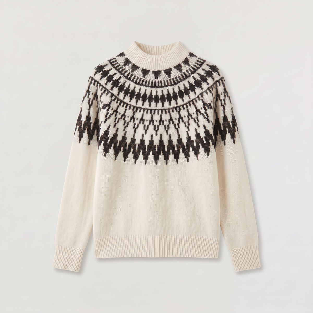 Pull à col montant et empiècement jacquard nordique — Amielle Paris — vue 6