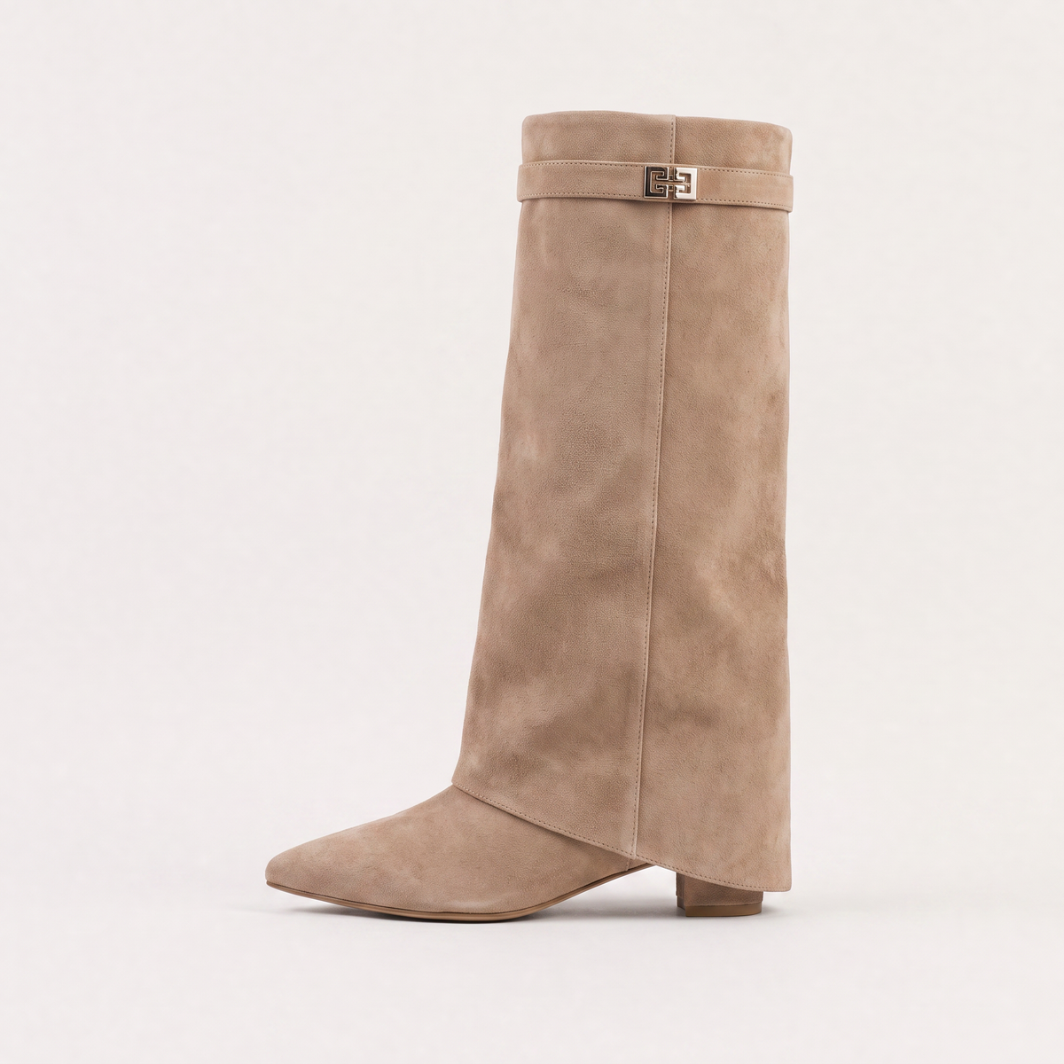 Bottes à tige évasée, détail métallique et talon bloc — Amielle Paris — vue 7