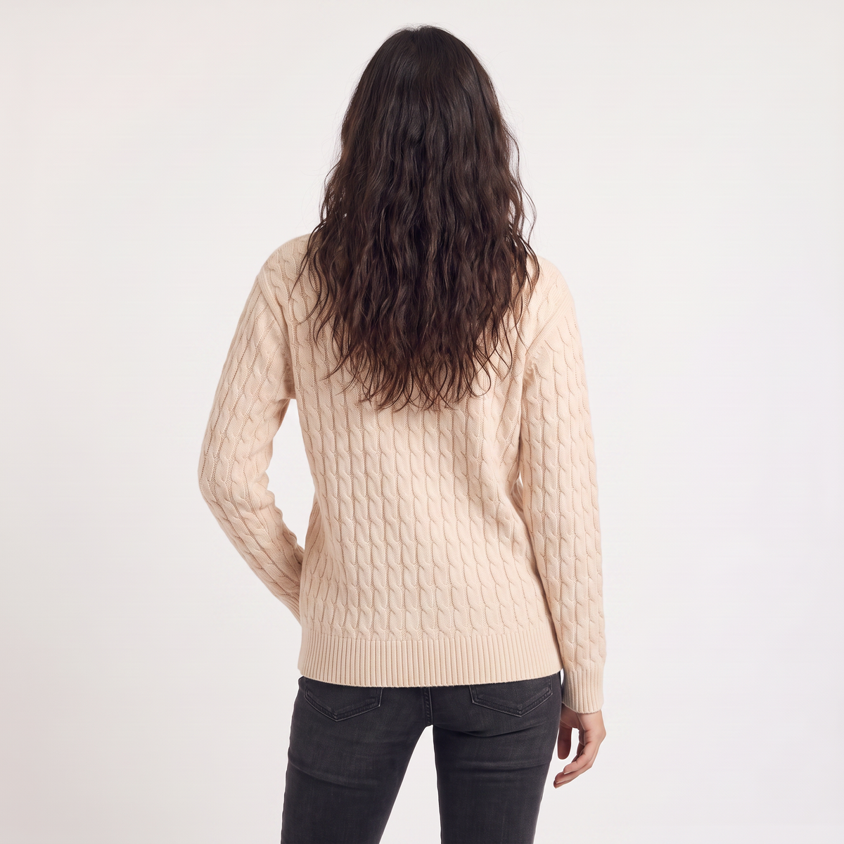 Pull ample en laine à torsades — Amielle Paris — vue 5