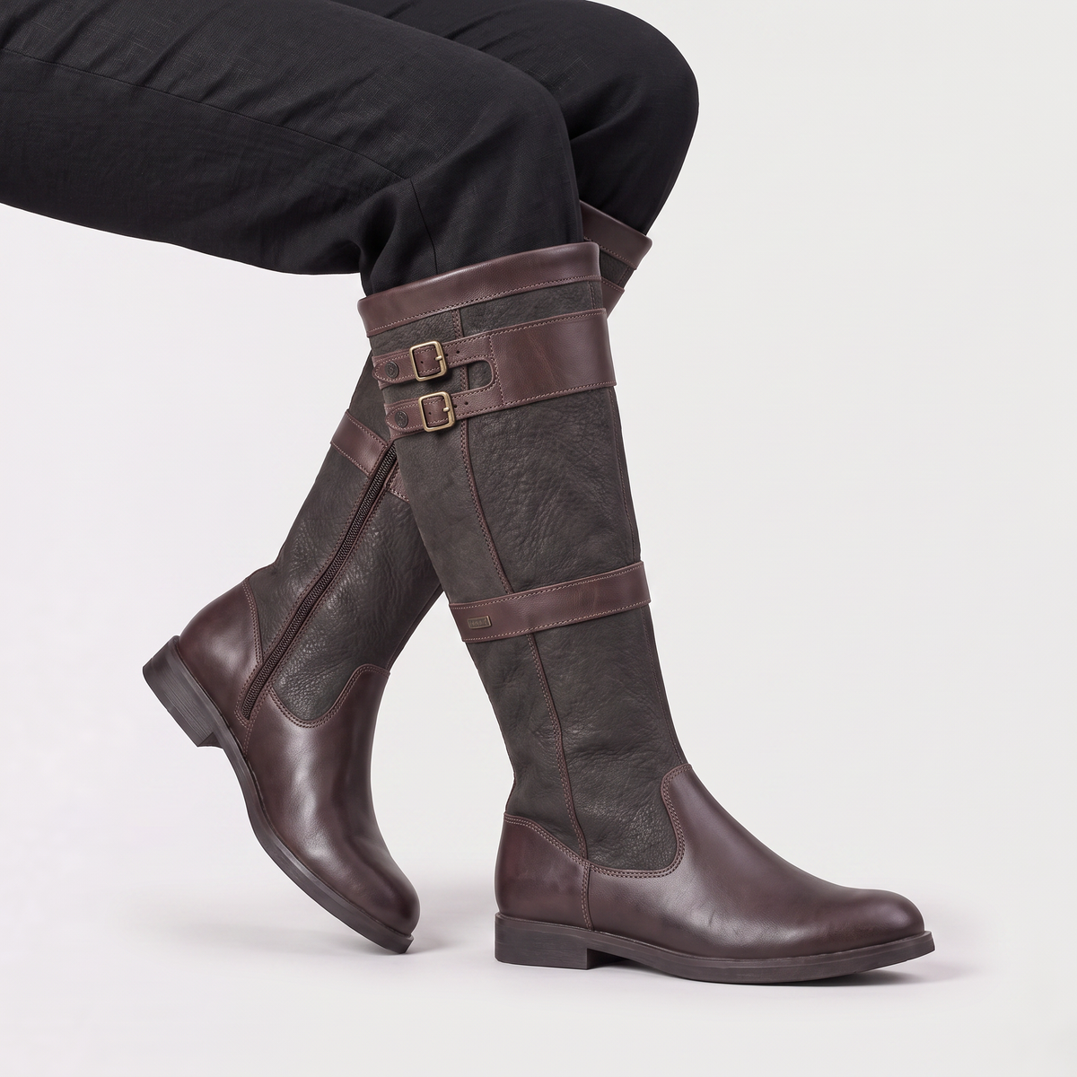 Bottes hautes à doubles boucles et panneaux contrastés — Amielle Paris — vue 5