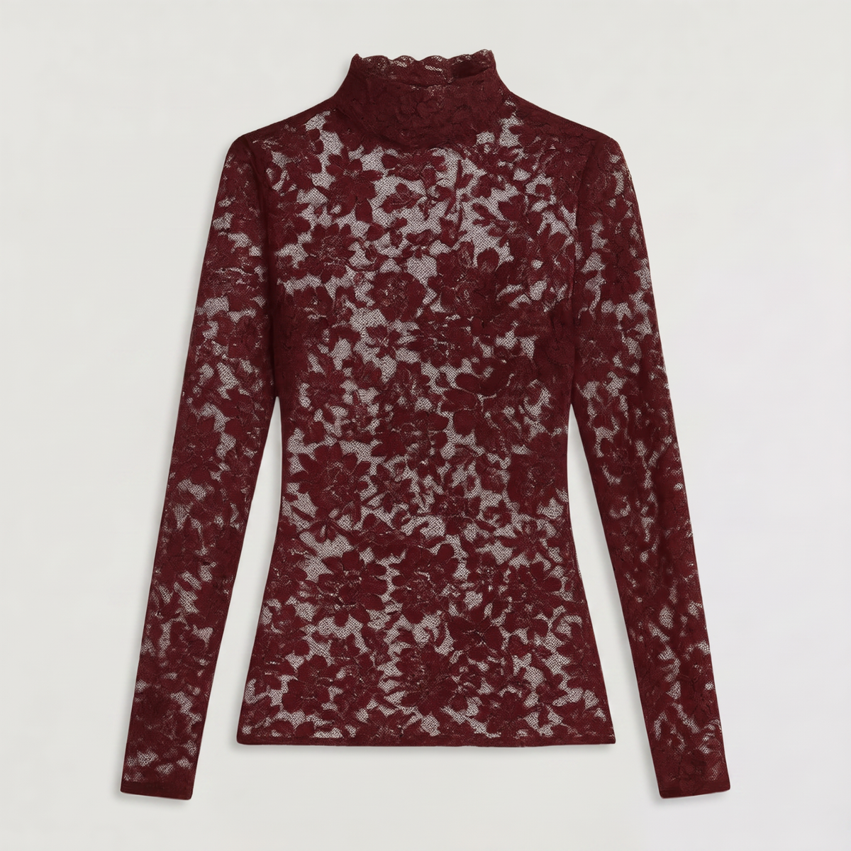 Blouse ajustée en dentelle à col montant — Amielle Paris — vue 7