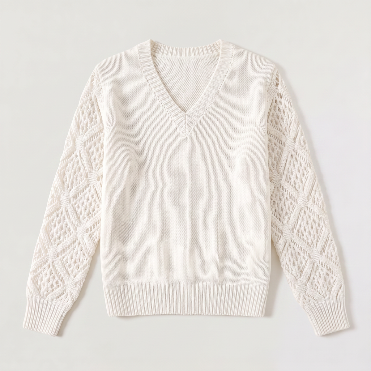 Pull col V à manches ajourées — Amielle Paris — vue 7
