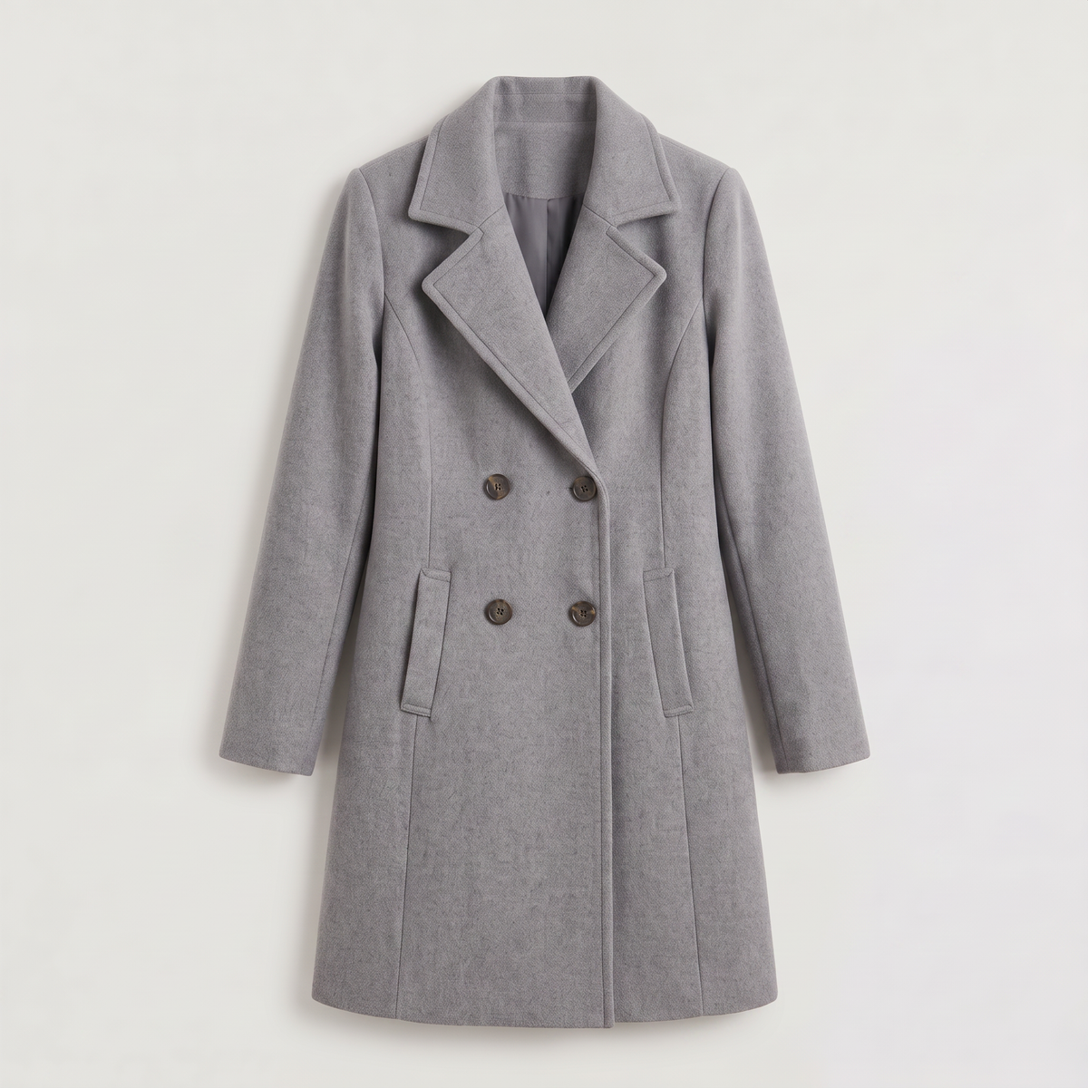 Manteau croisé mi-cuisse en laine mélangée — Amielle Paris — vue 7