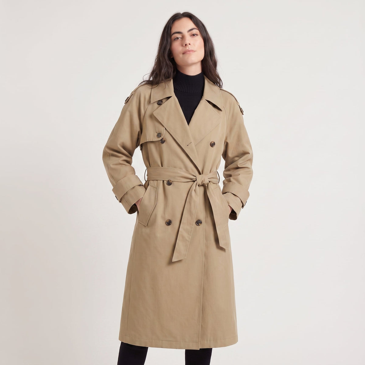 Trench ample en coton croisé et ceinturé — Amielle Paris — vue 1