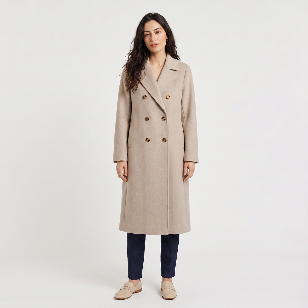 Manteau long croisé en laine mélangée — Amielle Paris — vue 3