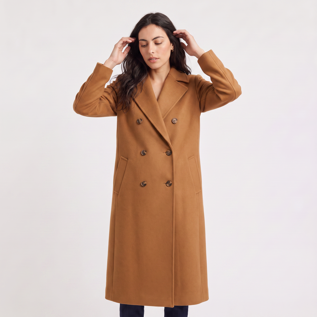 Manteau long croisé en laine mélangée — Amielle Paris — vue 7