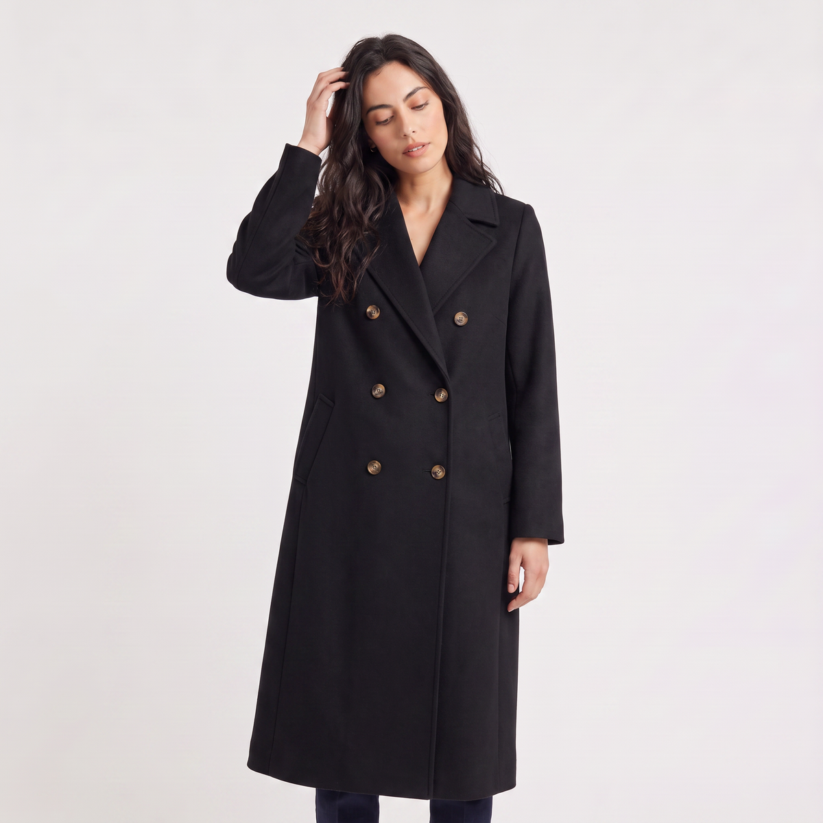 Manteau long croisé en laine mélangée — Amielle Paris — vue 8