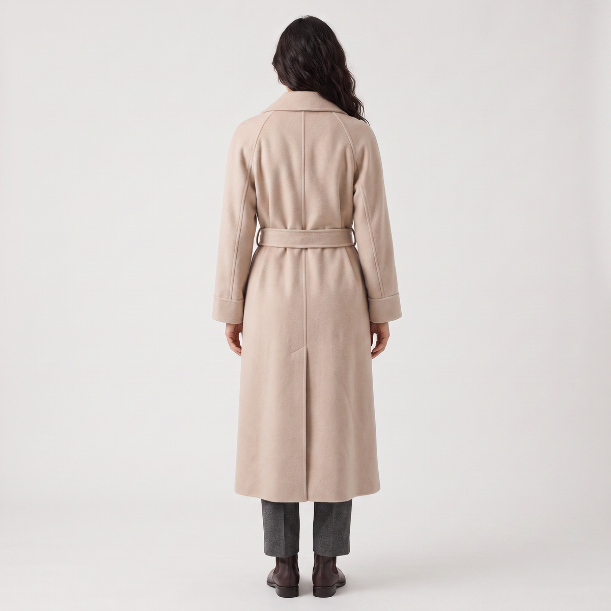 Manteau portefeuille long en laine mélangée — Amielle Paris — vue 6