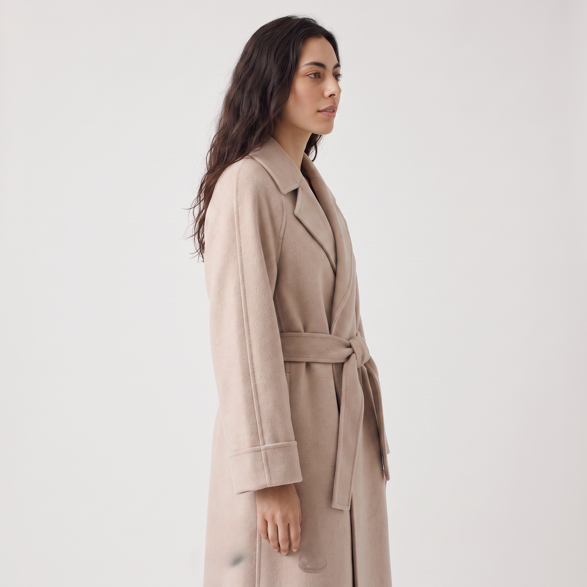 Manteau portefeuille long en laine mélangée — Amielle Paris — vue 5