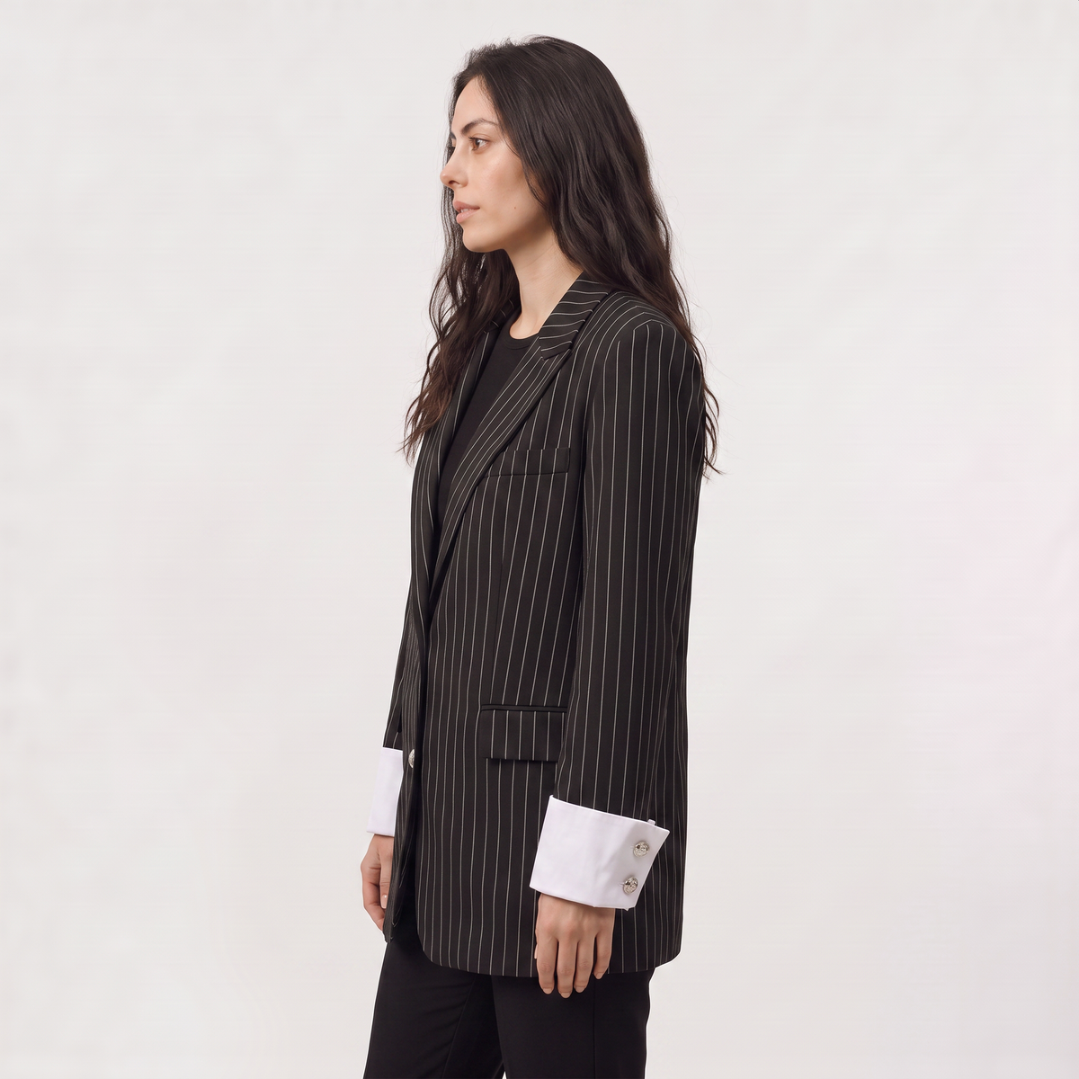 Blazer ample rayé à épaules structurées — Amielle Paris — vue 6