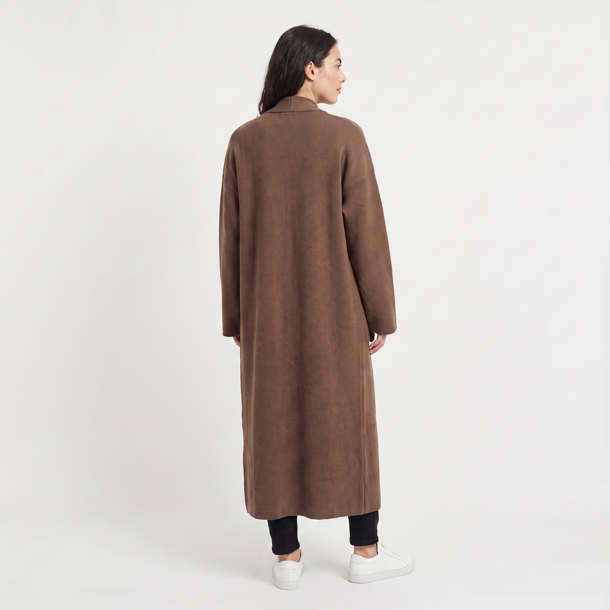 Cardigan long ouvert à poches plaquées — Amielle Paris — vue 7