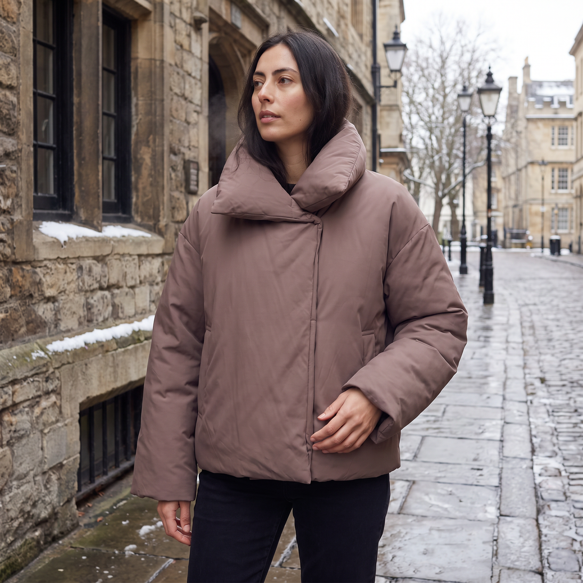 Doudoune courte ample à haut col montant — Amielle Paris — vue 2