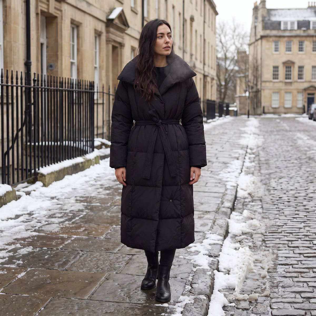 Doudoune longue à grande capuche rembourrée — Amielle Paris — vue 2