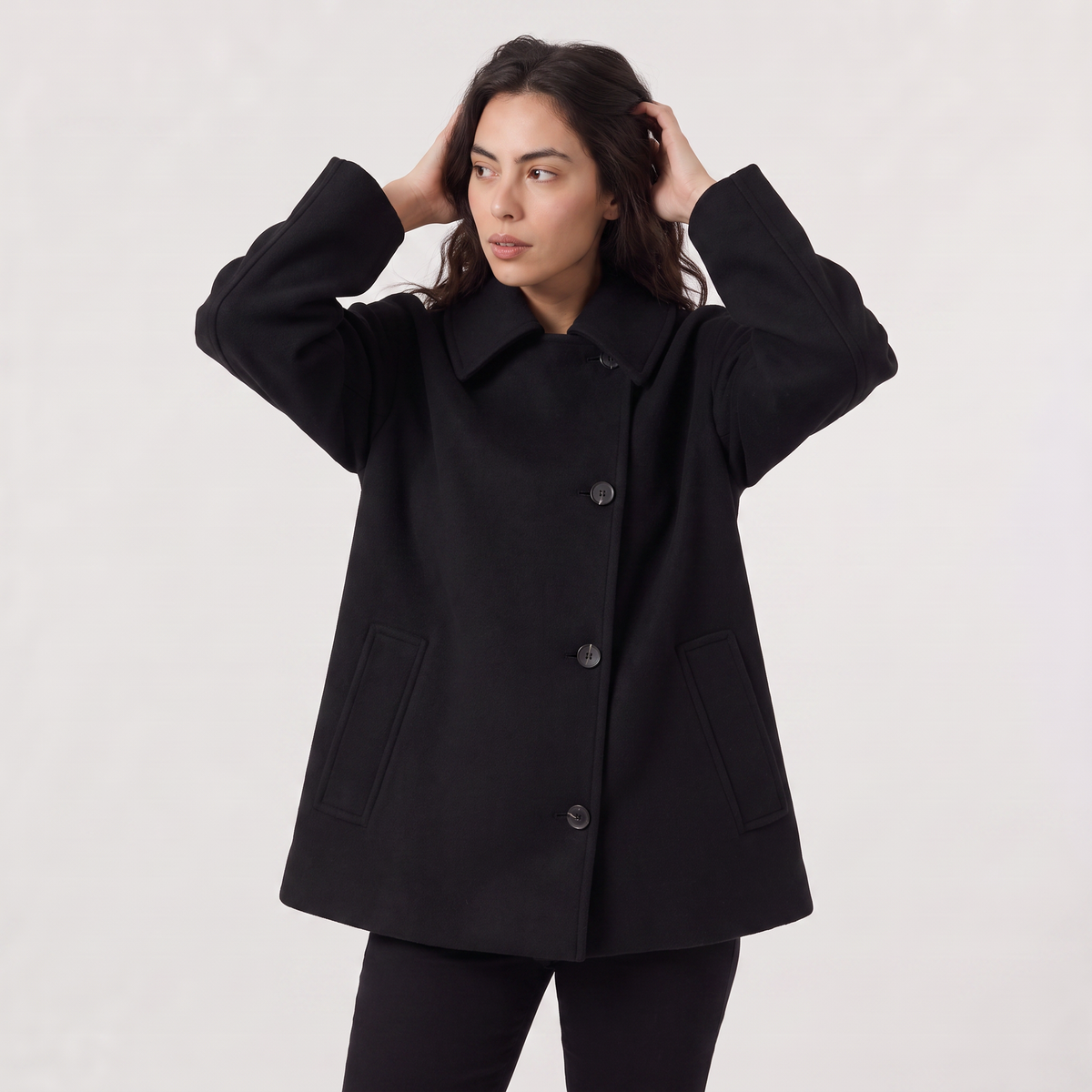 Manteau long ample à doublure contrastée — Amielle Paris — vue 9
