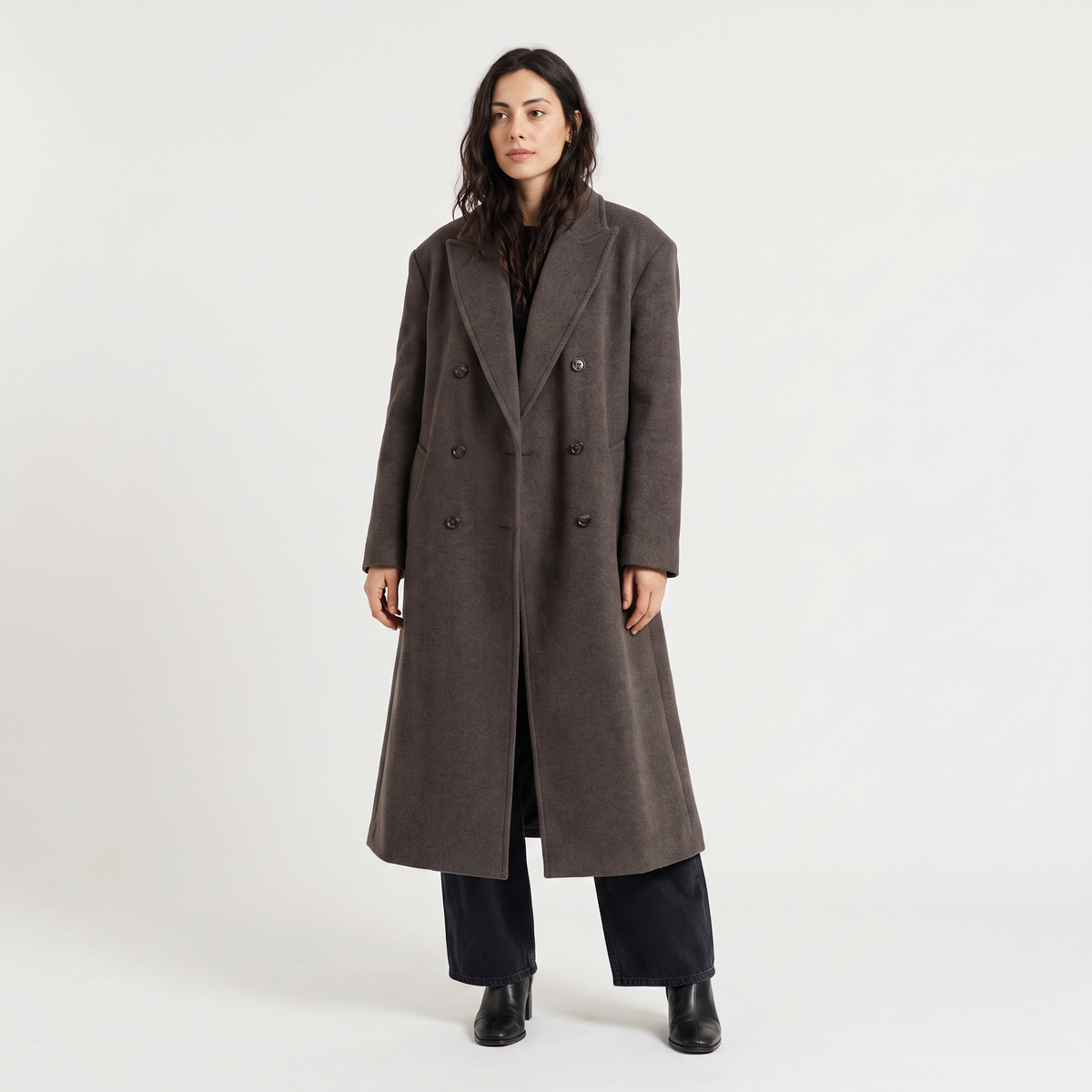 Manteau long ample à double boutonnage — Amielle Paris — vue 1