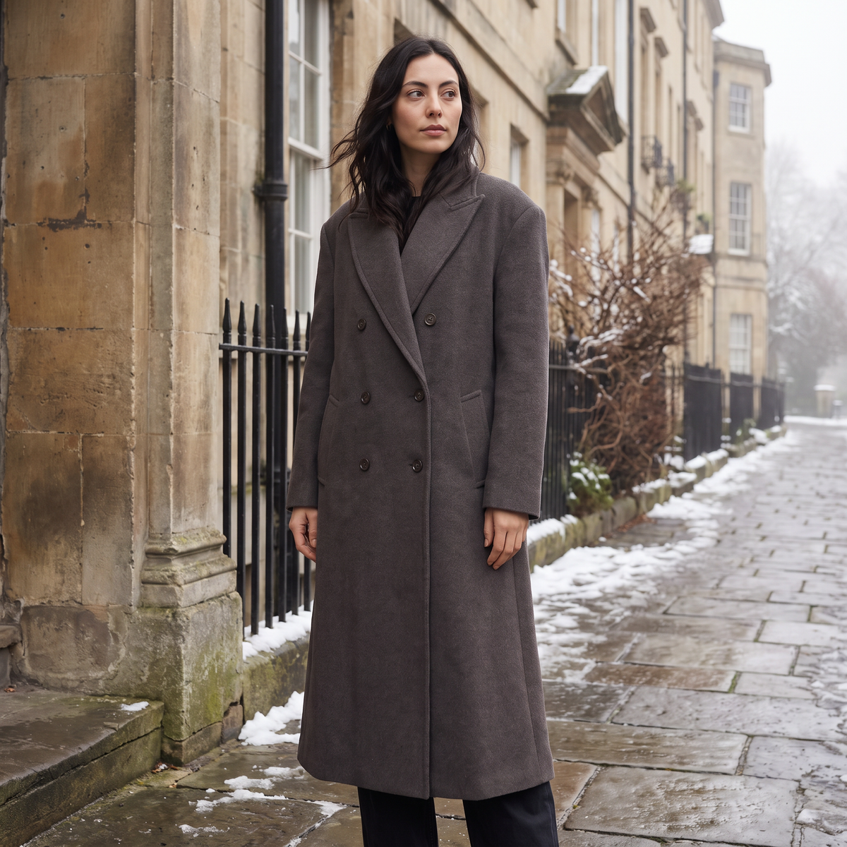 Manteau long ample à double boutonnage — Amielle Paris — vue 2
