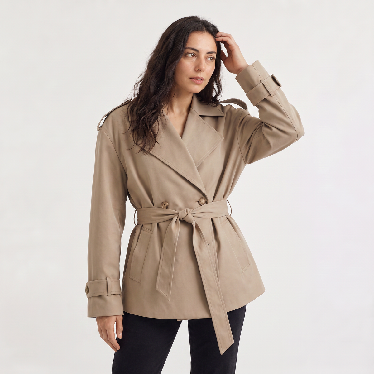 Manteau court ample en laine mélangée — Amielle Paris — vue 1