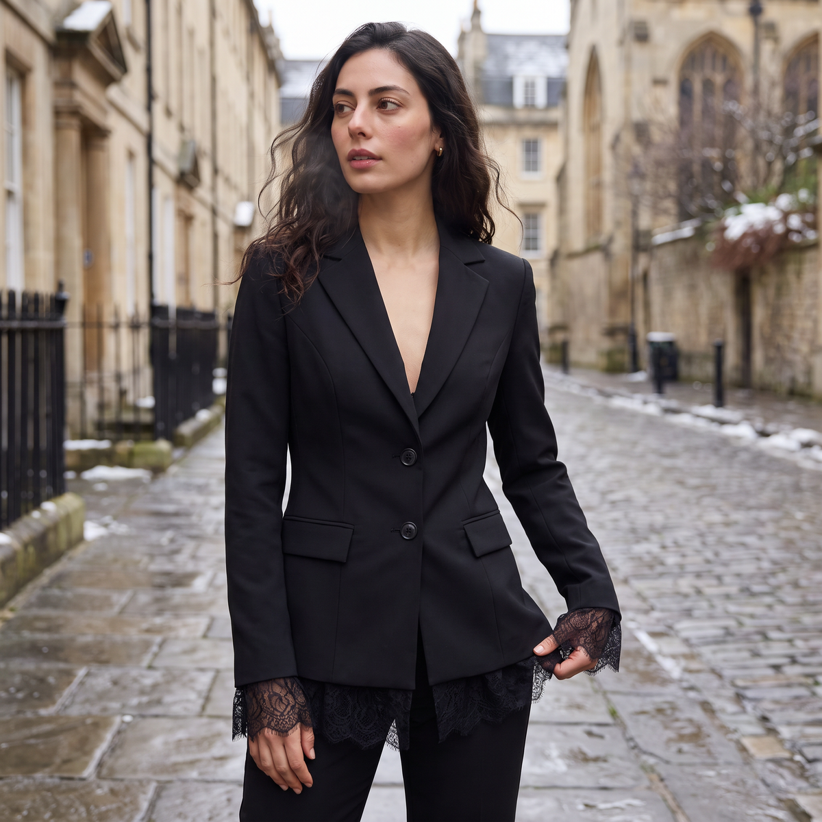 Blazer en dentelle à col à revers — Amielle Paris — vue 2