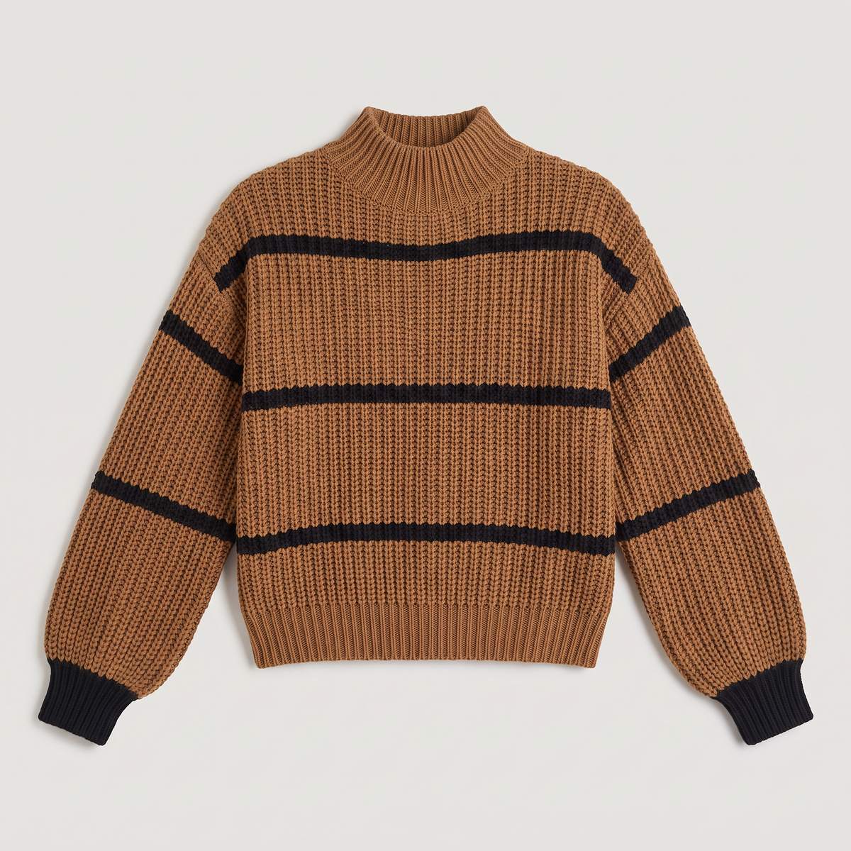 Pull rayé à col montant et manches lanternes — Amielle Paris — vue 6
