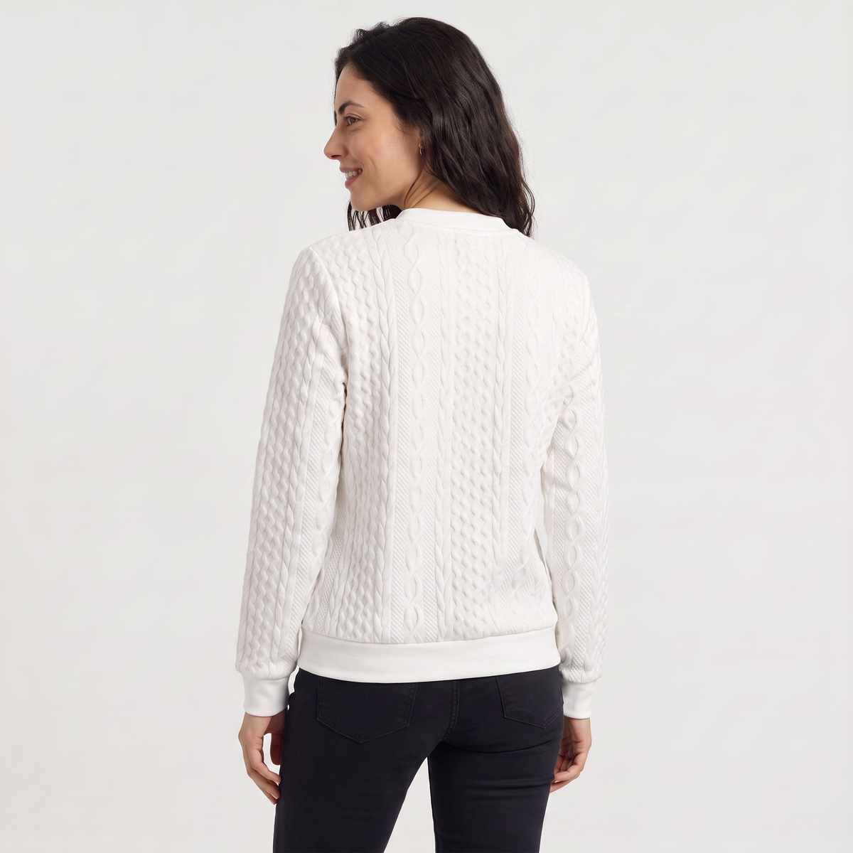 Pull ajusté torsadé à encolure zippée — Amielle Paris — vue 4