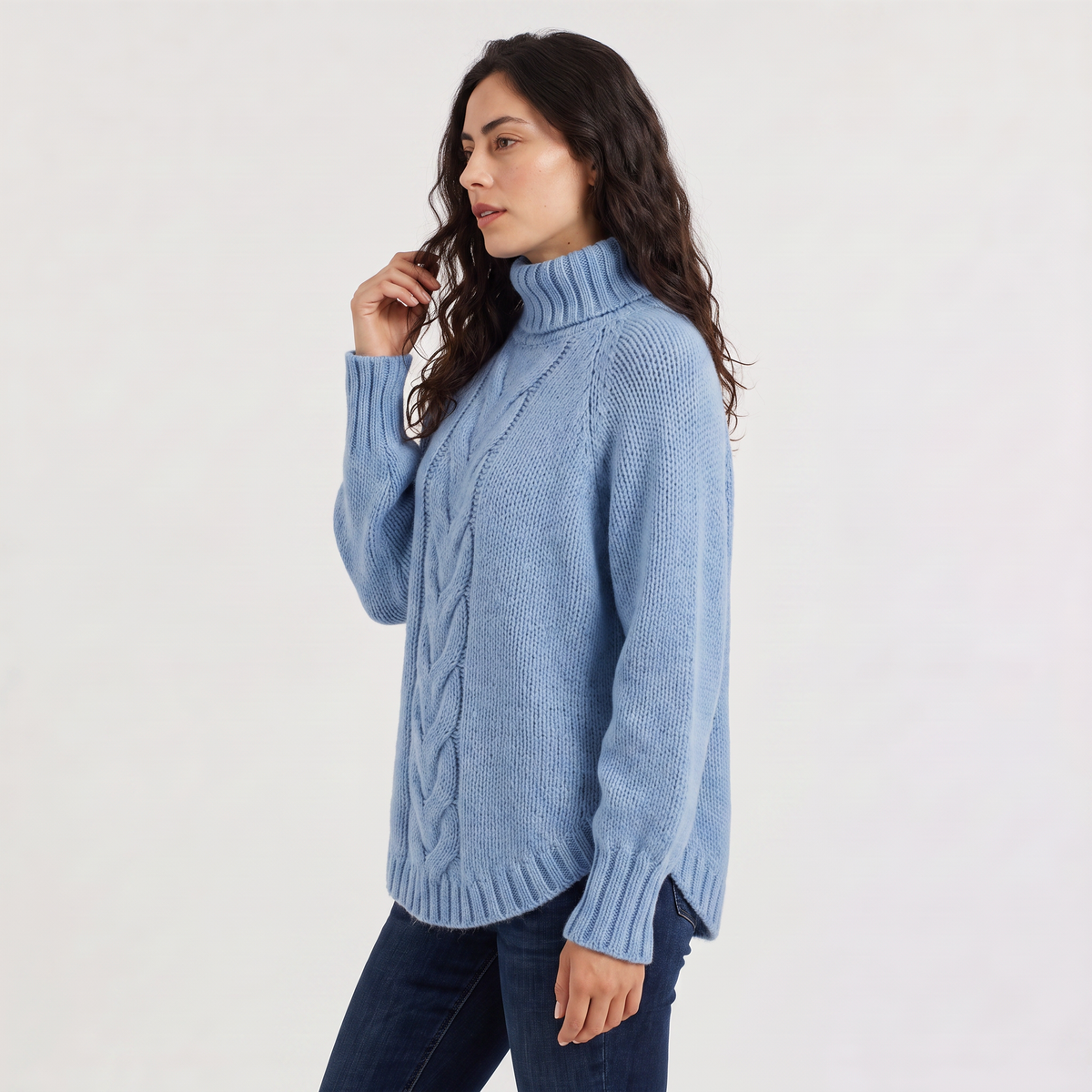 Pull à col roulé et panneau torsadé central — Amielle Paris — vue 5