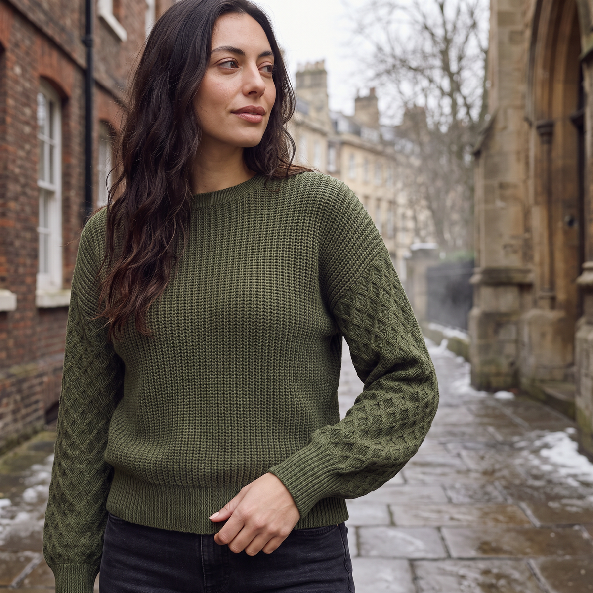 Pull en maille à manches lanternes texturées — Amielle Paris — vue 2