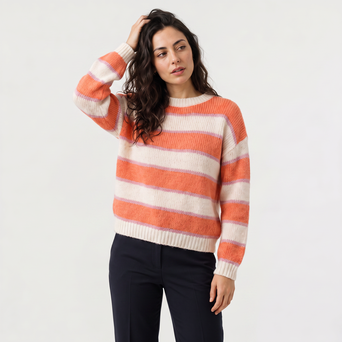 Pull léger à rayures et manches longues — Amielle Paris — vue 5