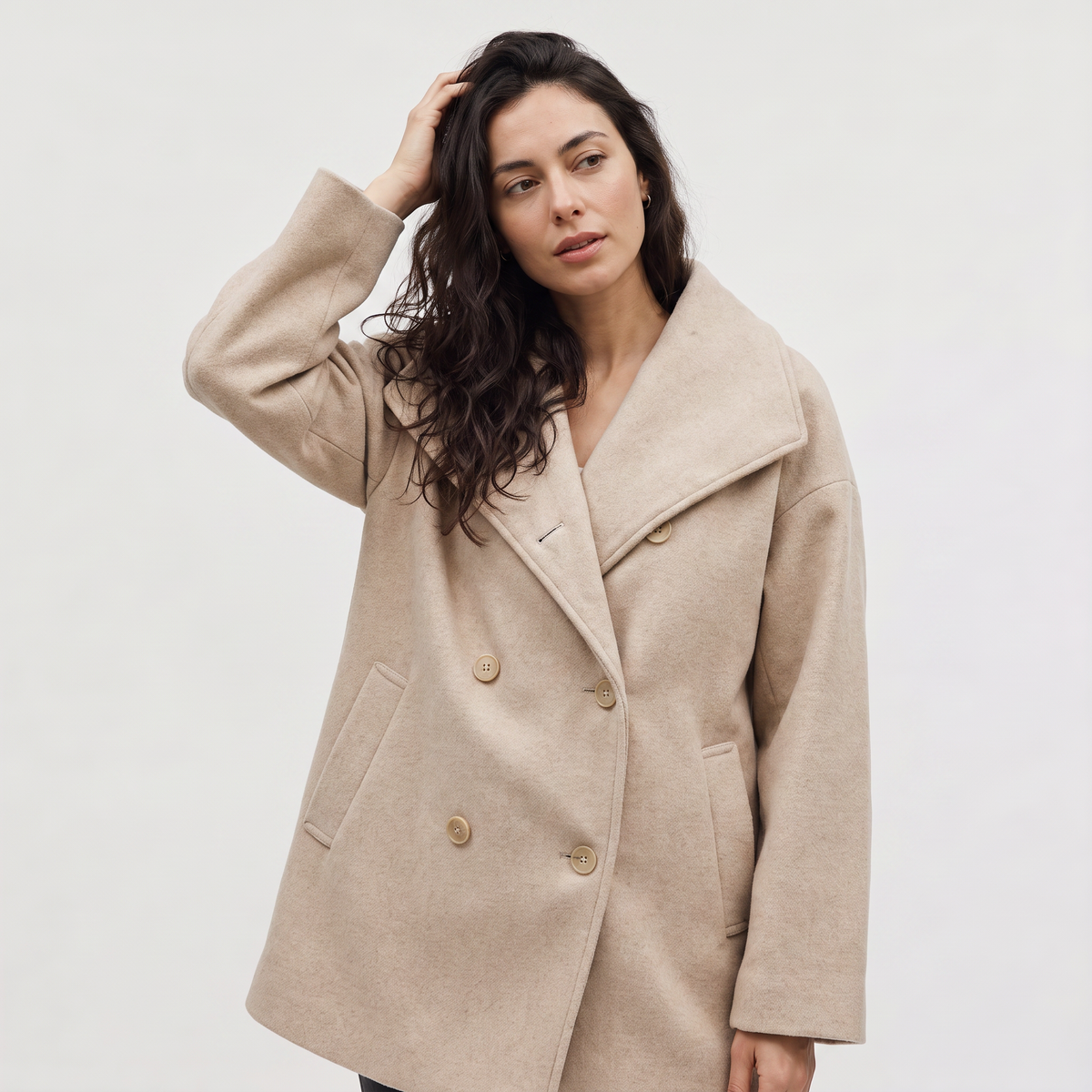 Veste courte ample croisée à col enveloppant — Amielle Paris — vue 5