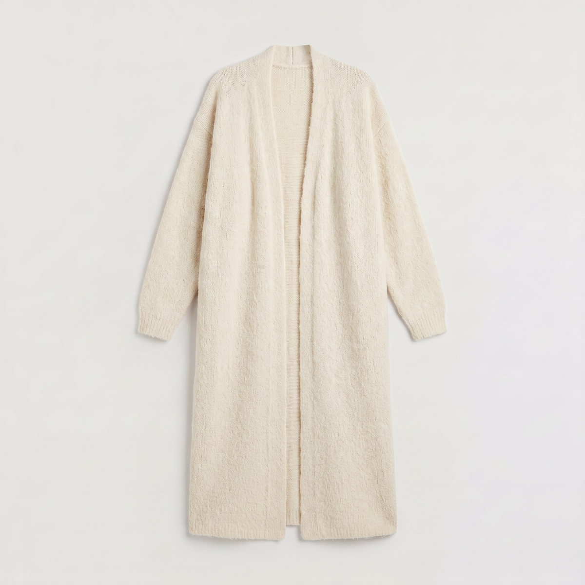 Cardigan très long ouvert en maille duveteuse — Amielle Paris — vue 9