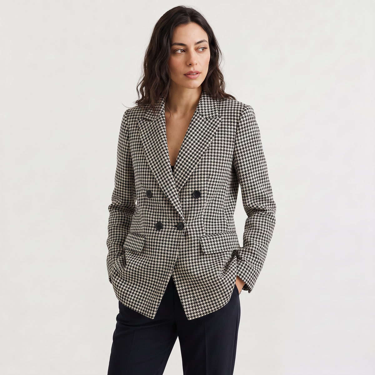 Blazer pied-de-poule à boutonnage croisé — Amielle Paris — vue 3
