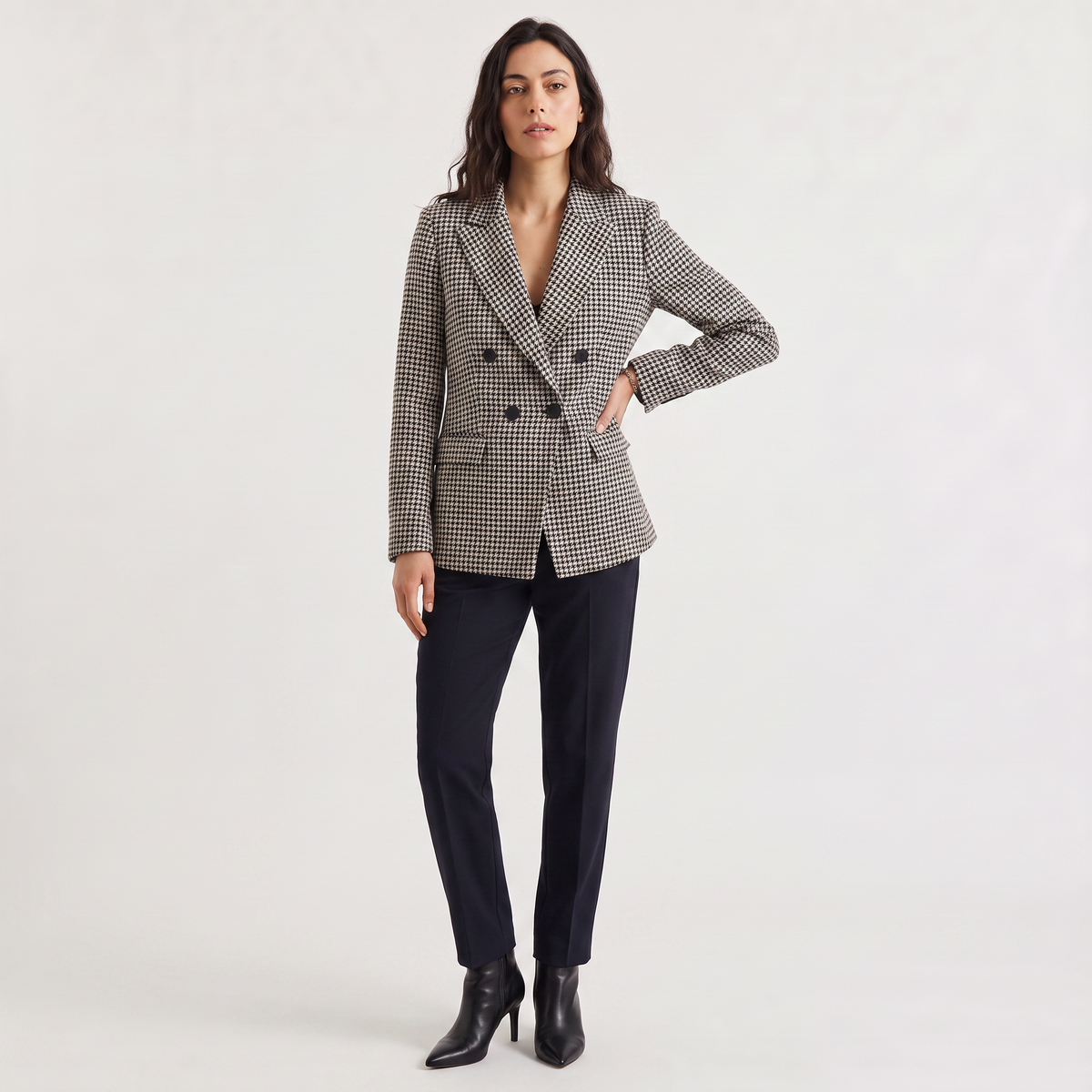 Blazer pied-de-poule à boutonnage croisé — Amielle Paris — vue 5