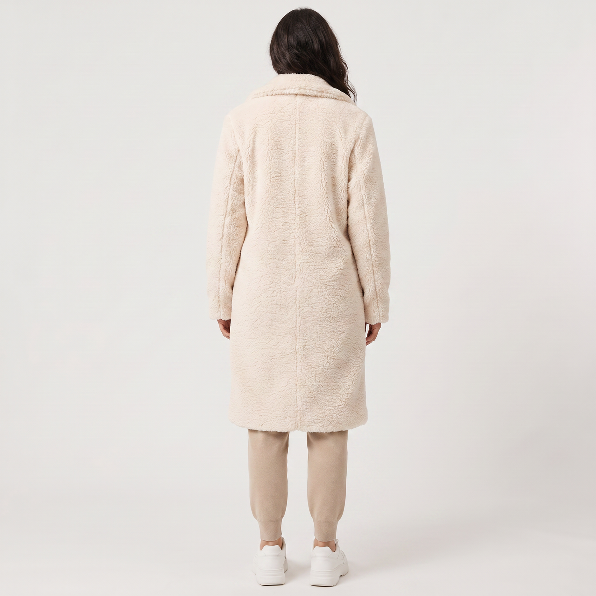 Manteau long teddy à revers crantés — Amielle Paris — vue 4