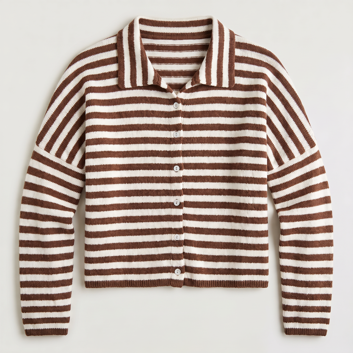Cardigan rayé ample à col et boutons — Amielle Paris — vue 8