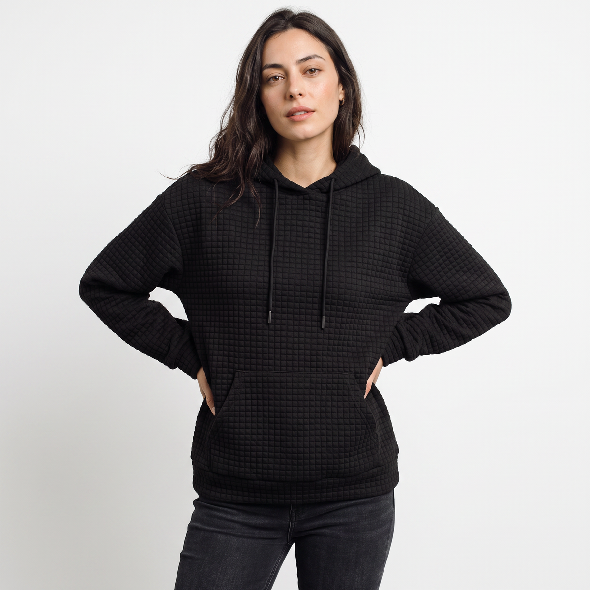 Sweat matelassé à capuche et poche kangourou — Amielle Paris — vue 1
