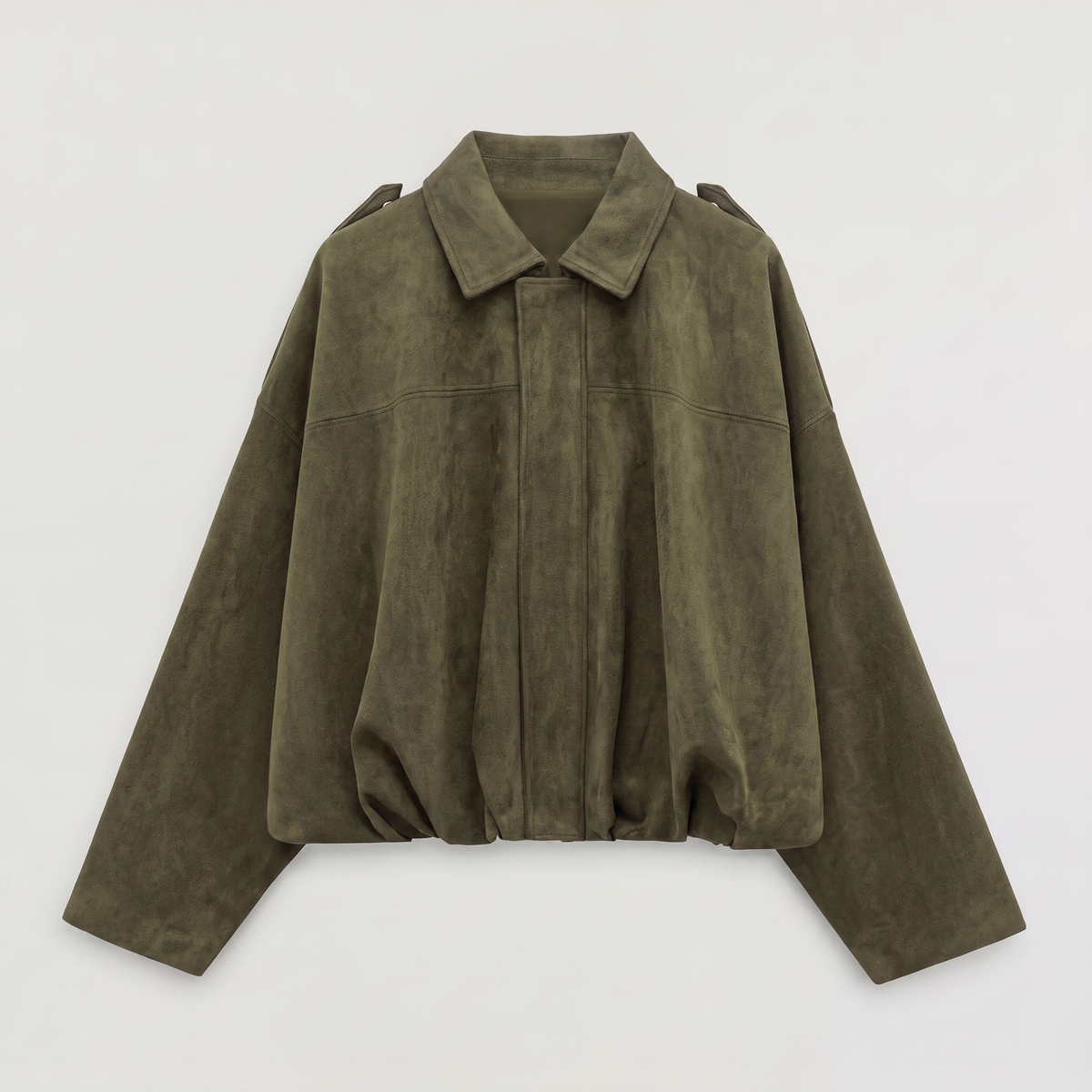 Blouson bomber ample effet daim à col rabattu — Amielle Paris — vue 6