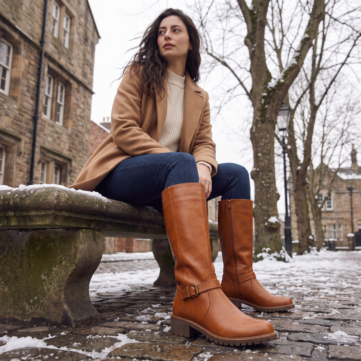 Bottes cavalières en simili cuir à boucle décorative — Amielle Paris — vue 2