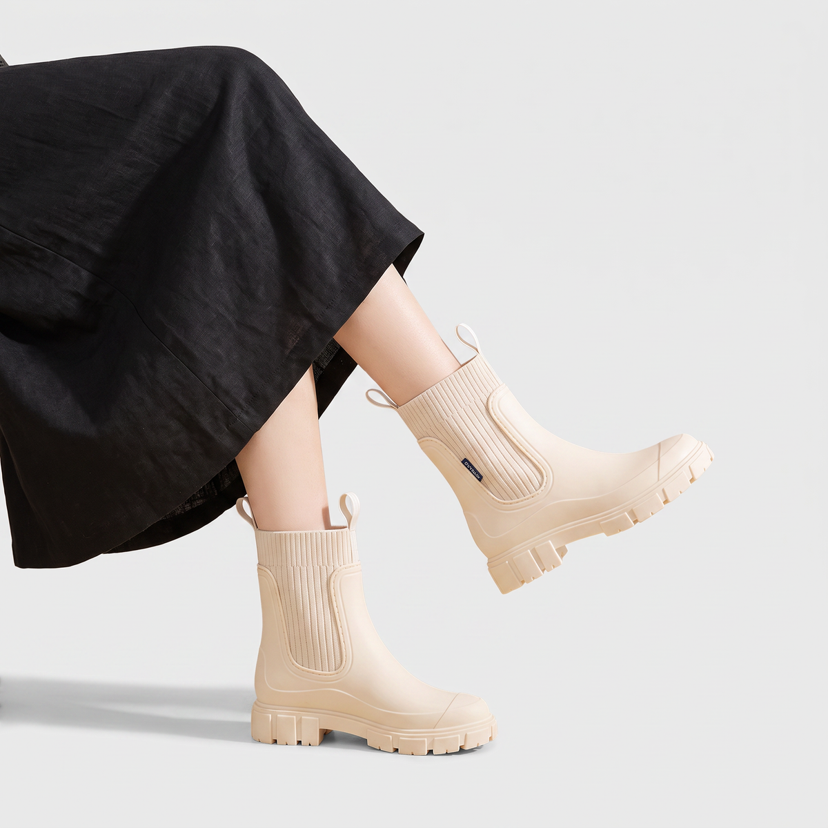 Bottines Chelsea à élastiques côtelés et semelle épaisse — Amielle Paris — vue 6
