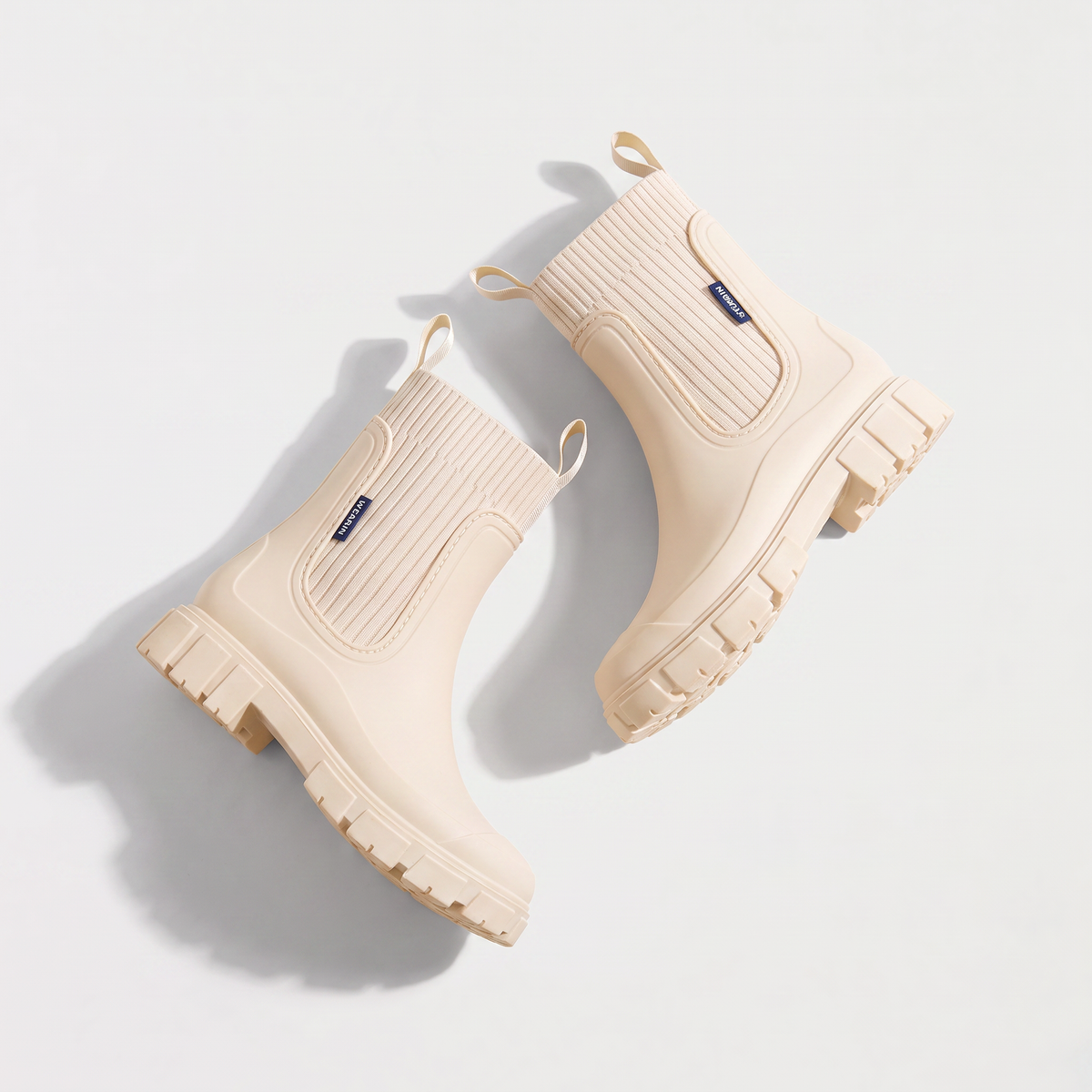 Bottines Chelsea à élastiques côtelés et semelle épaisse — Amielle Paris — vue 5