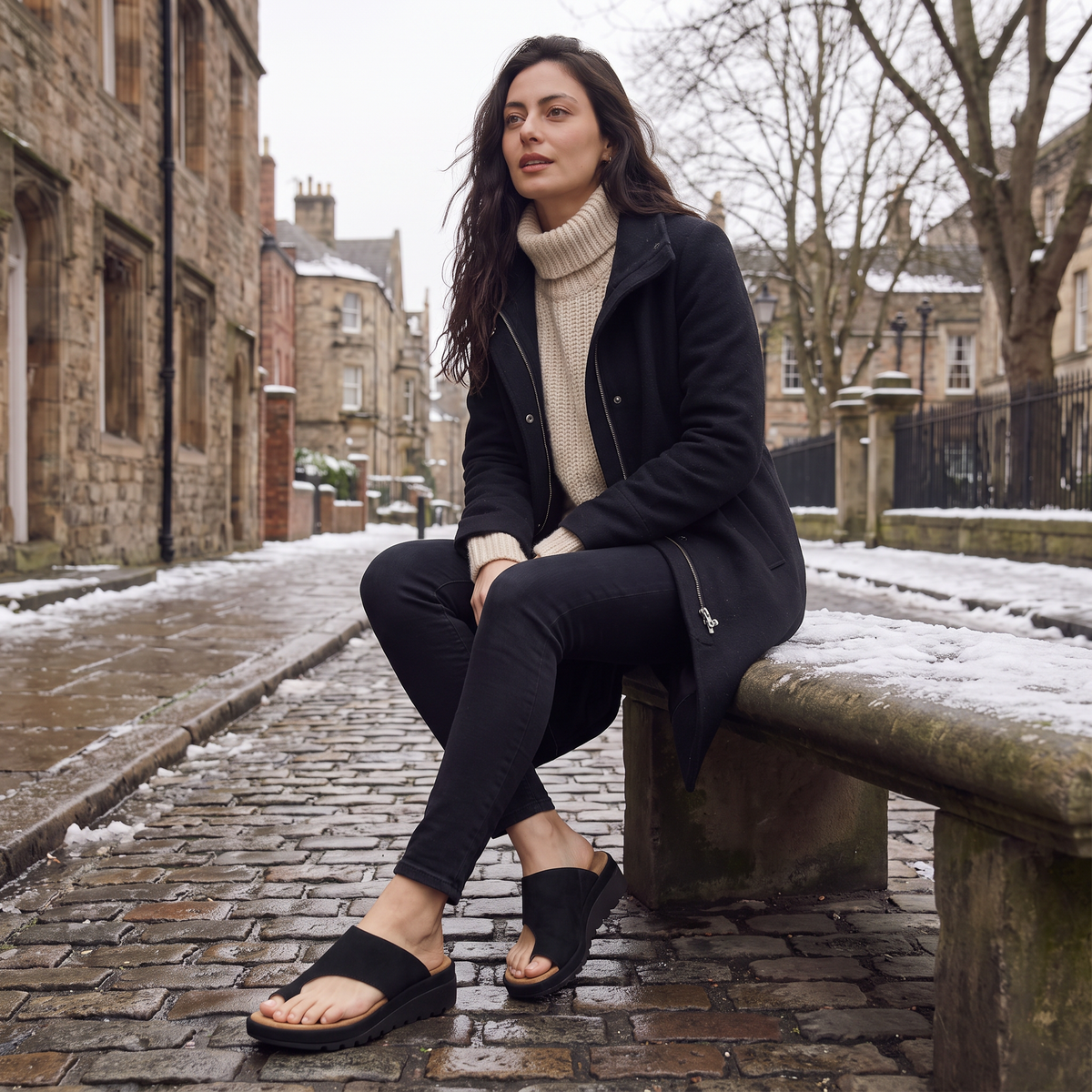 Sandales à bride d’orteil et semelle compensée — Amielle Paris — vue 2
