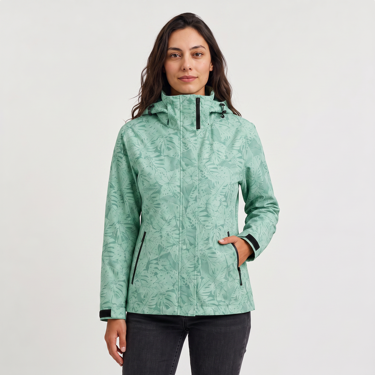 Veste légère à capuche et imprimé feuilles — Amielle Paris — vue 7