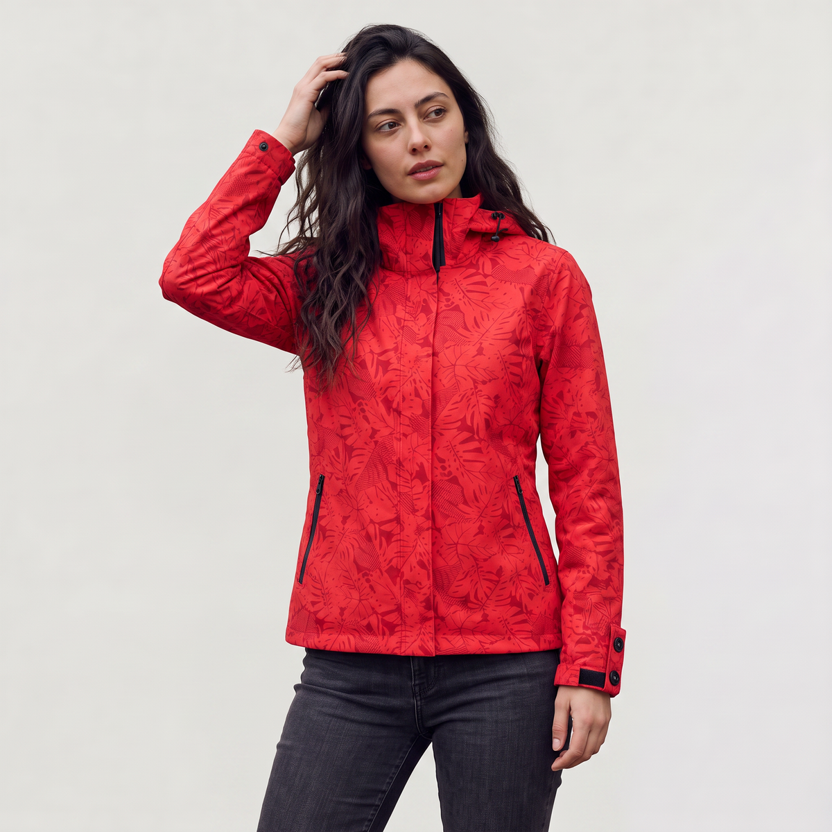 Veste légère à capuche et imprimé feuilles — Amielle Paris — vue 10