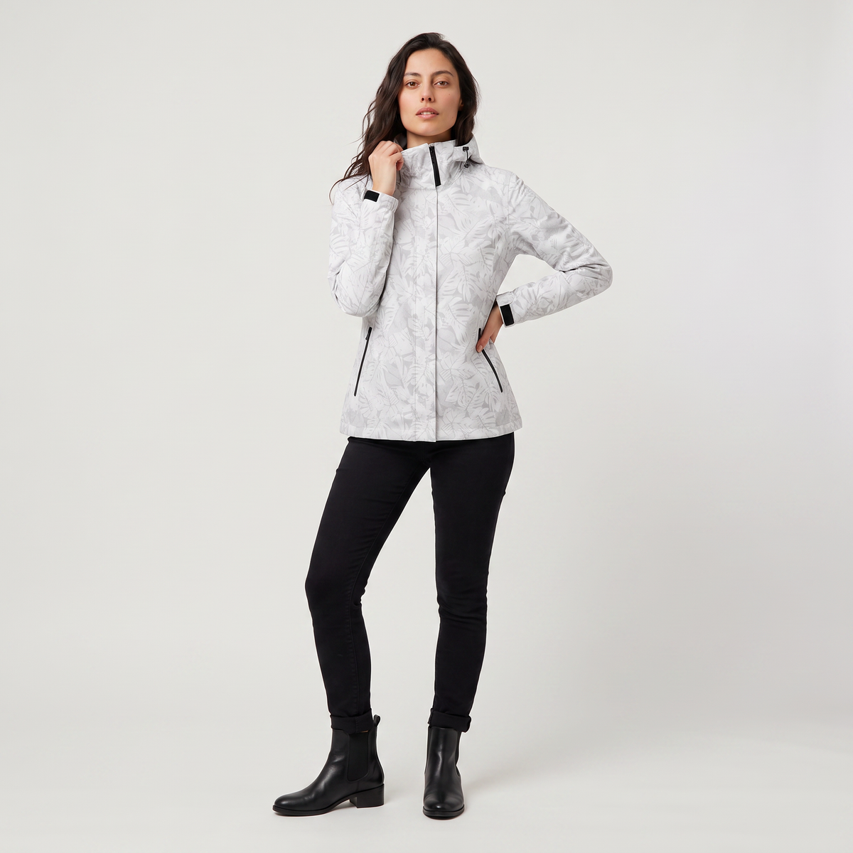 Veste légère à capuche et imprimé feuilles — Amielle Paris — vue 5