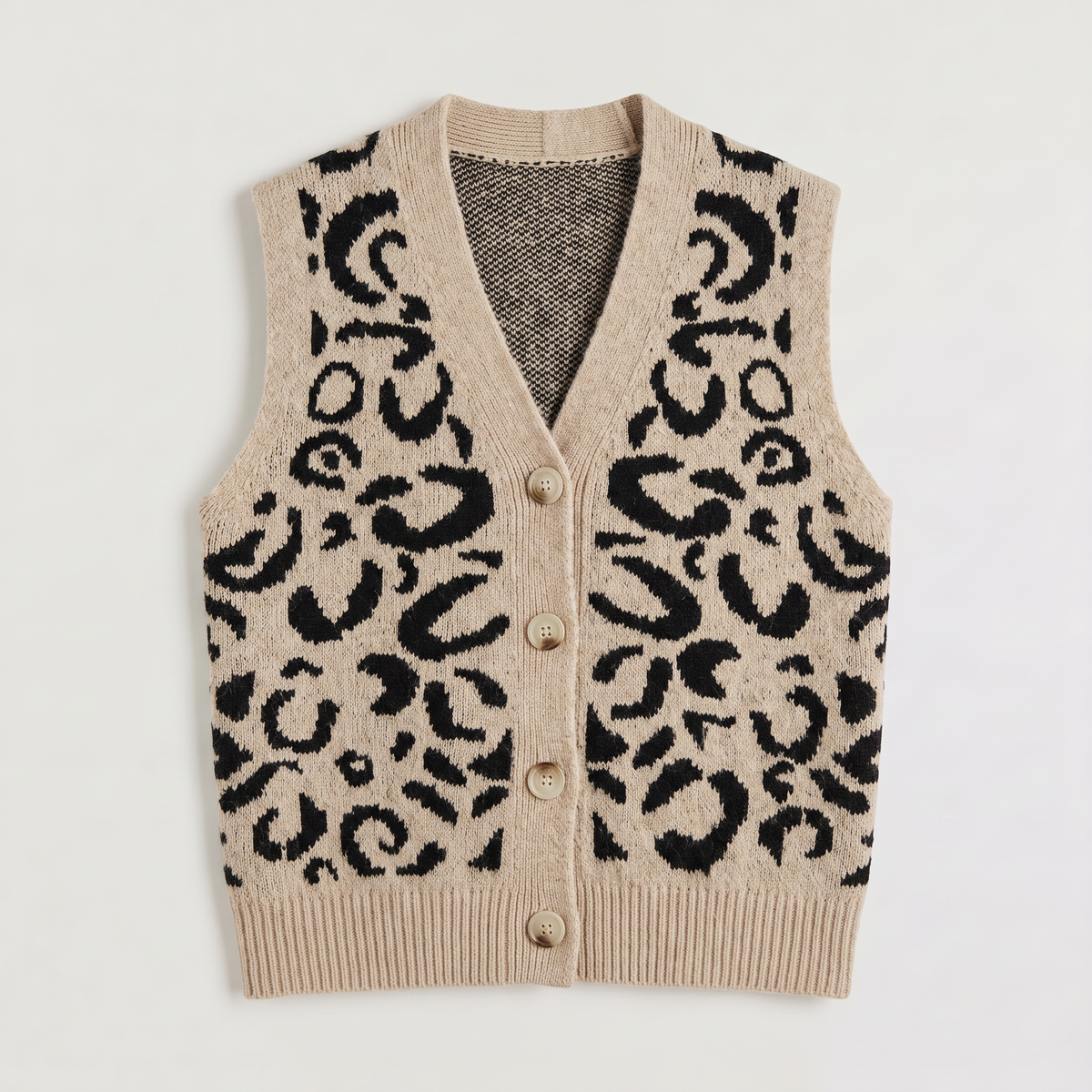 Gilet en maille sans manches à motifs contrastés — Amielle Paris — vue 6