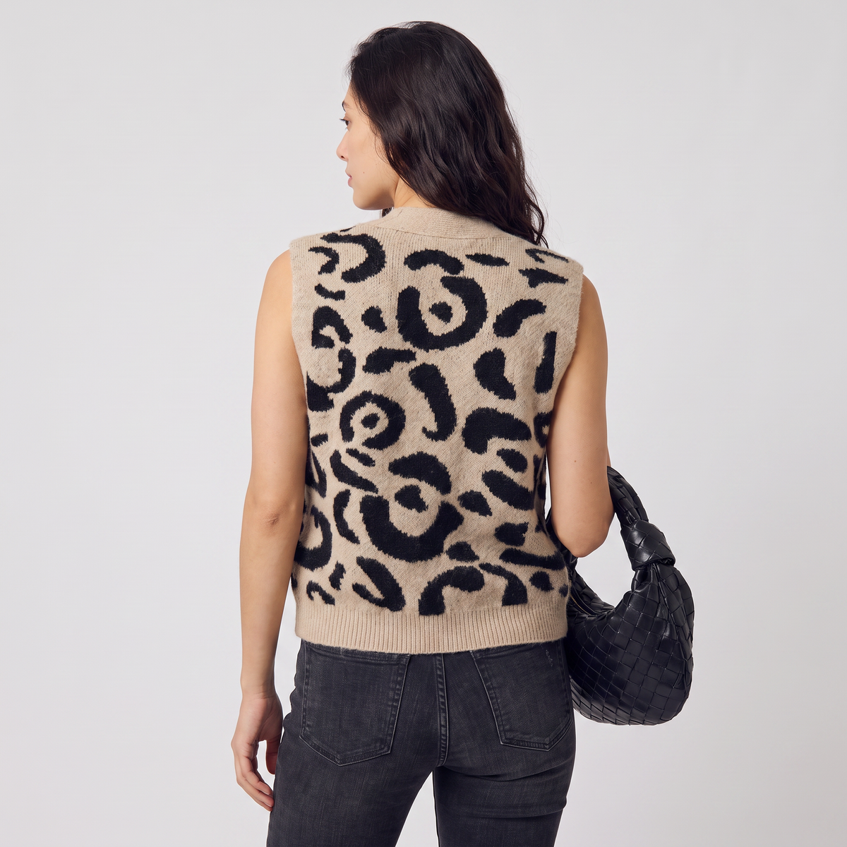 Gilet en maille sans manches à motifs contrastés — Amielle Paris — vue 5