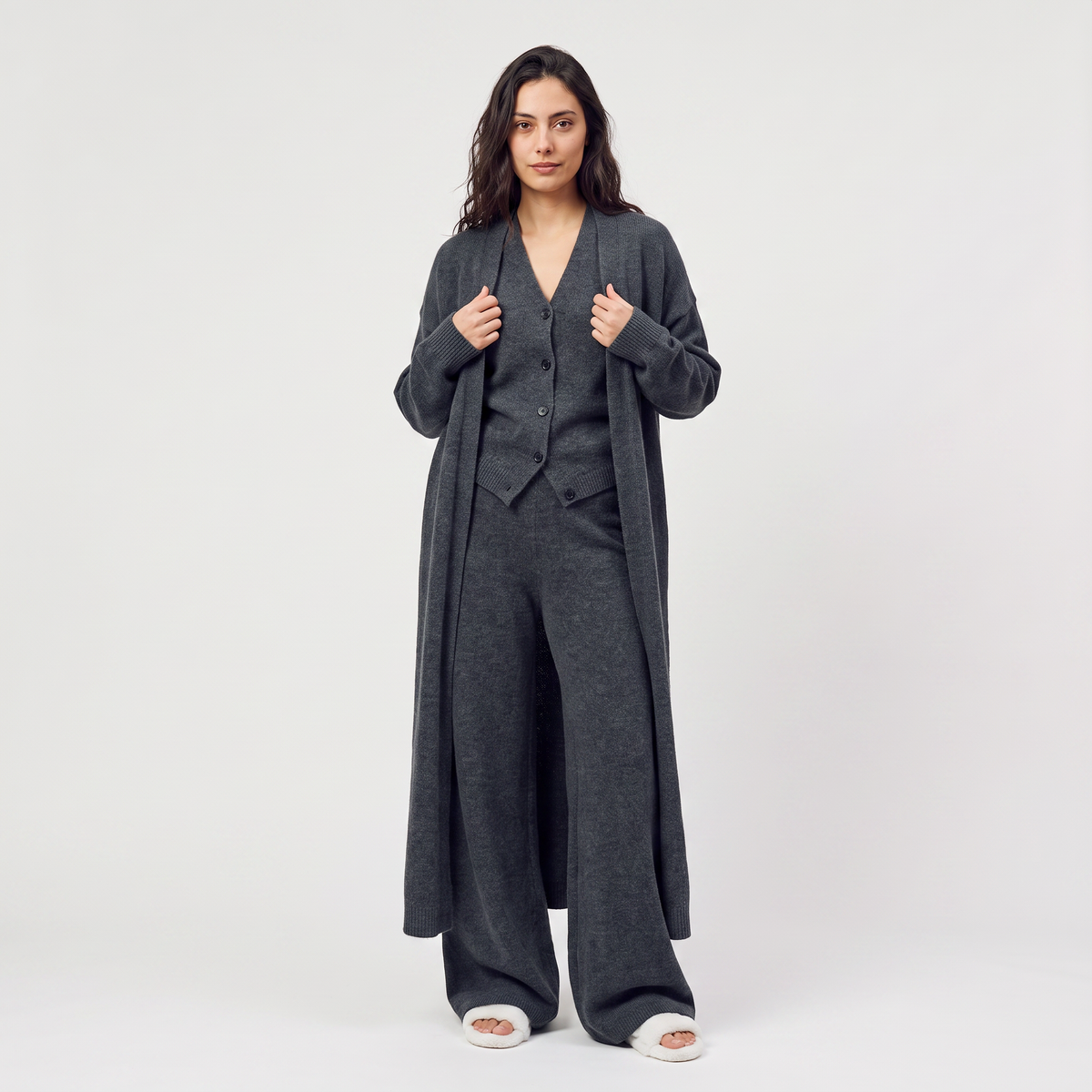 Ensemble en maille trois pièces à pantalon large — Amielle Paris — vue 1