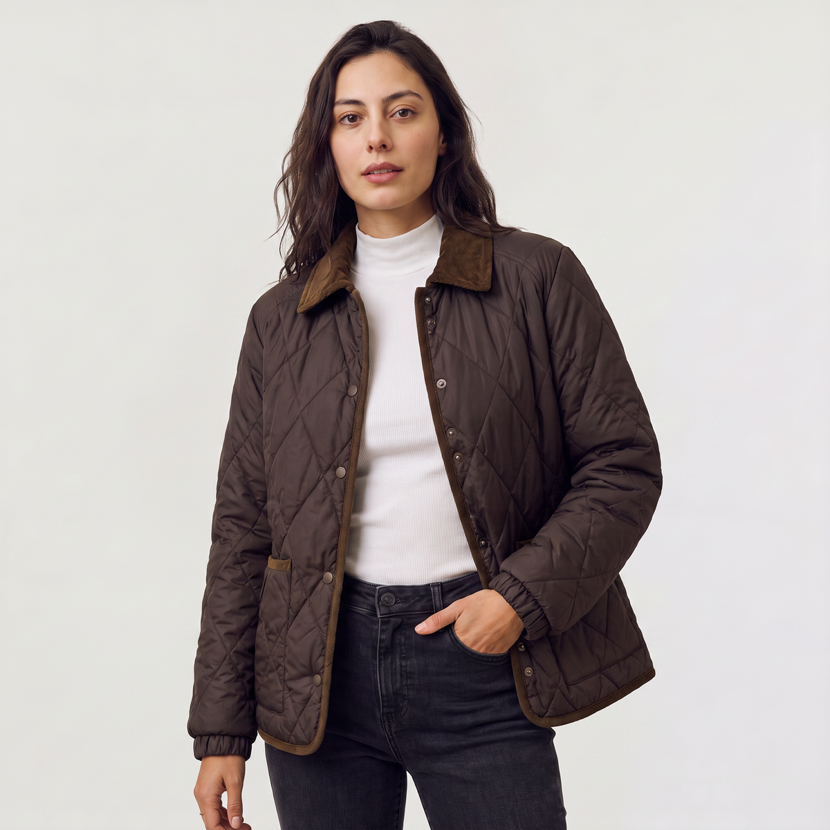 Veste matelassée à col en velours côtelé — Amielle Paris — vue 8