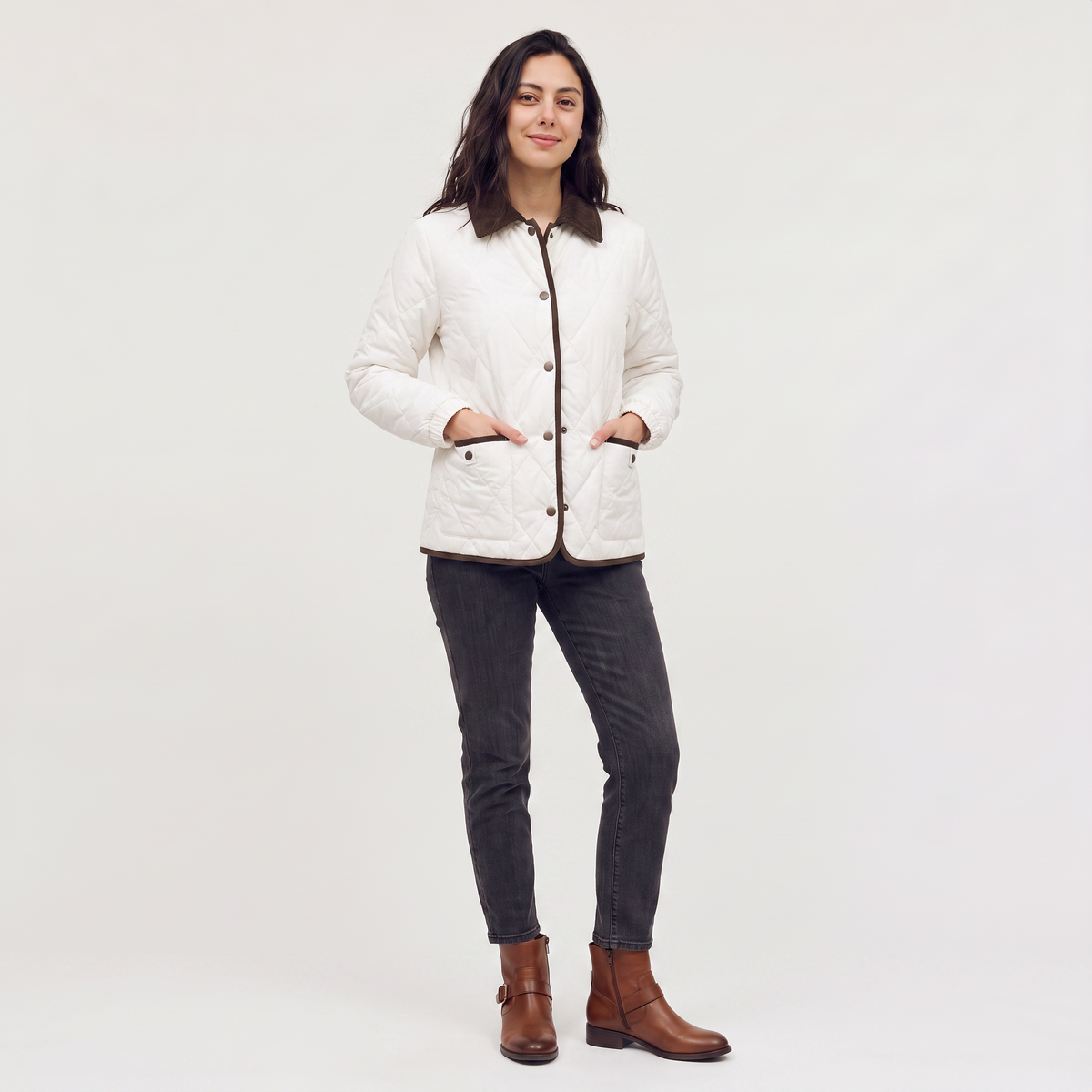 Veste matelassée à col en velours côtelé — Amielle Paris — vue 4