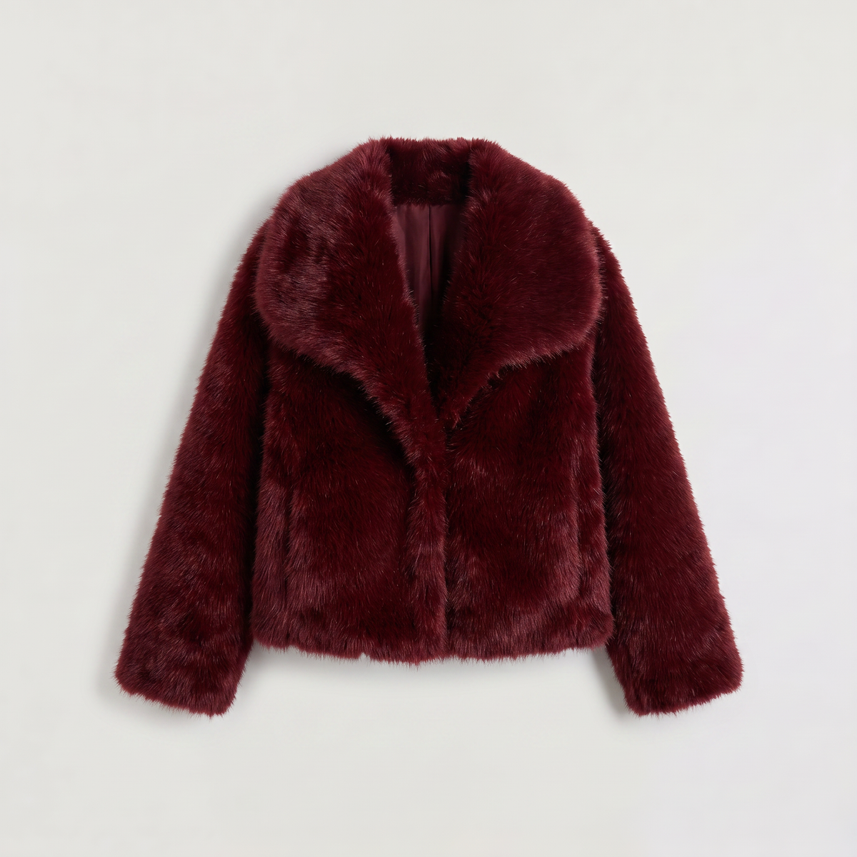 Manteau court en fausse fourrure à grand col — Amielle Paris — vue 6