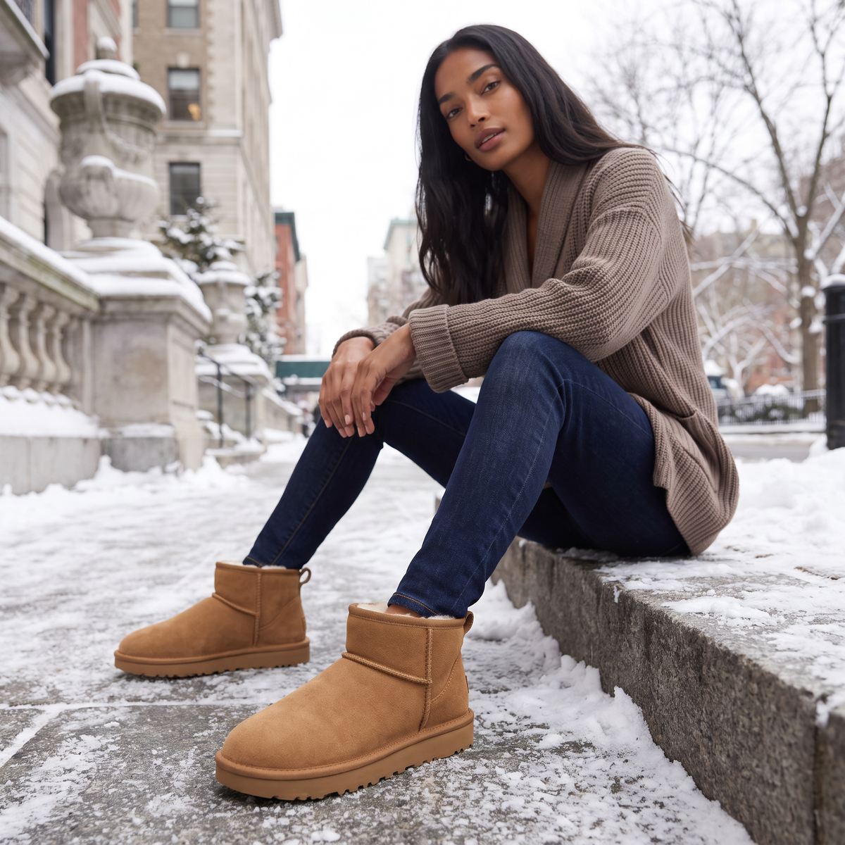 Bottines en daim doublées de peau lainée — Amielle Paris — vue 2